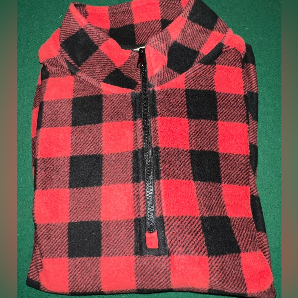 Ditto brand buffalo plaid fleece mockneck pullover
